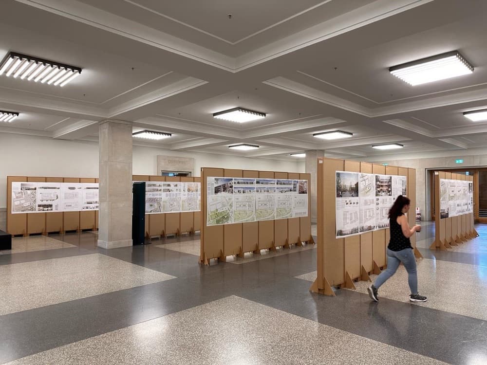 Ausstellung mit Stellwandsystemen